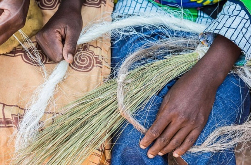 Set de 4 posavasos africanos Coastal de fibra natural