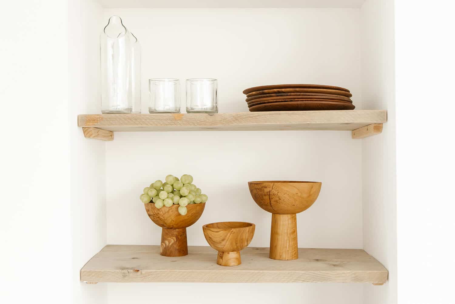 Cake stand L of reclaimed Teak Wood 