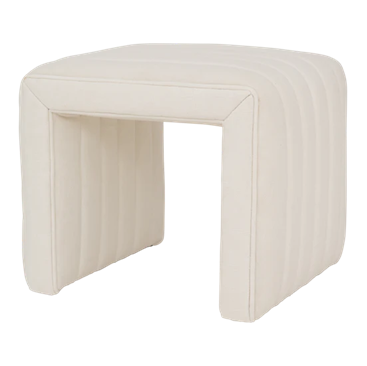 Puff blanco de lino Acra