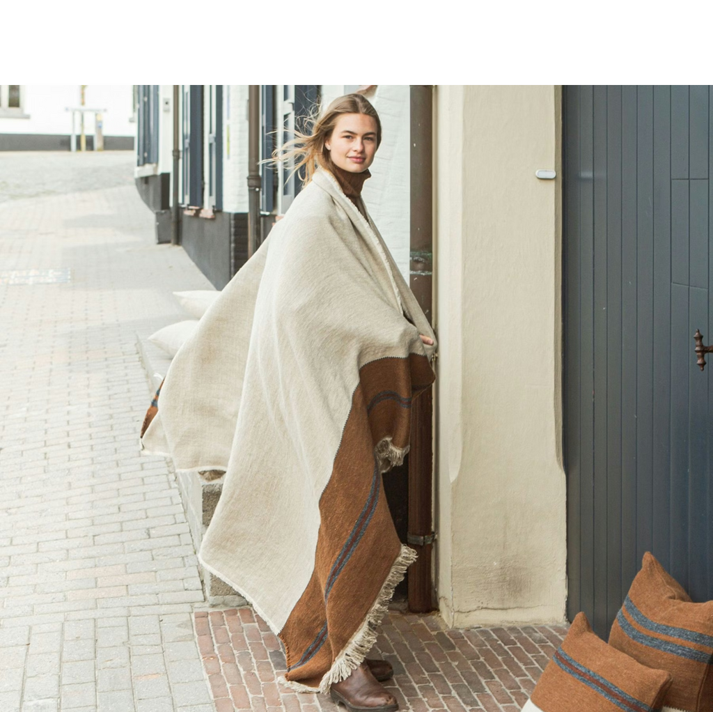 Manta Highland de lana y lino belga 140 x 220 cm