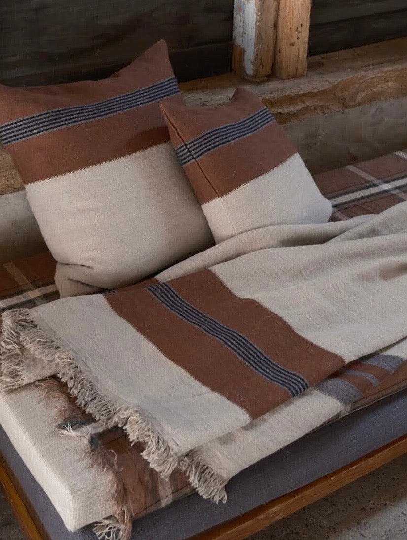 Funda de cojín Sienna de lana y lino belga 50 x 50 cm