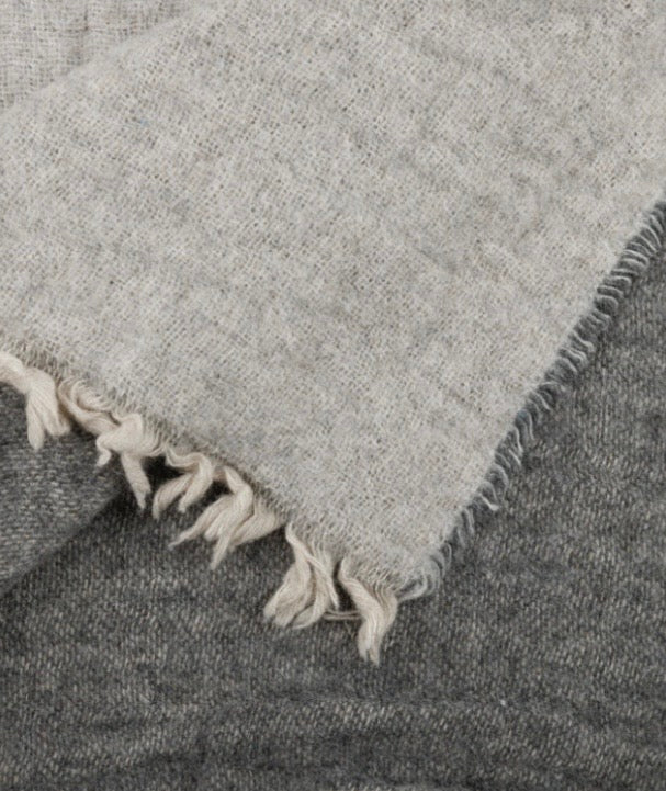 Manta gris bicolor 130 x 170 cm