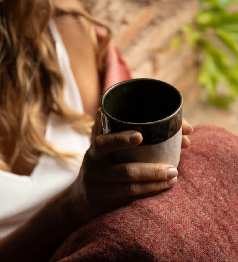 Manta arcilla bicolor 130 x 170 cm