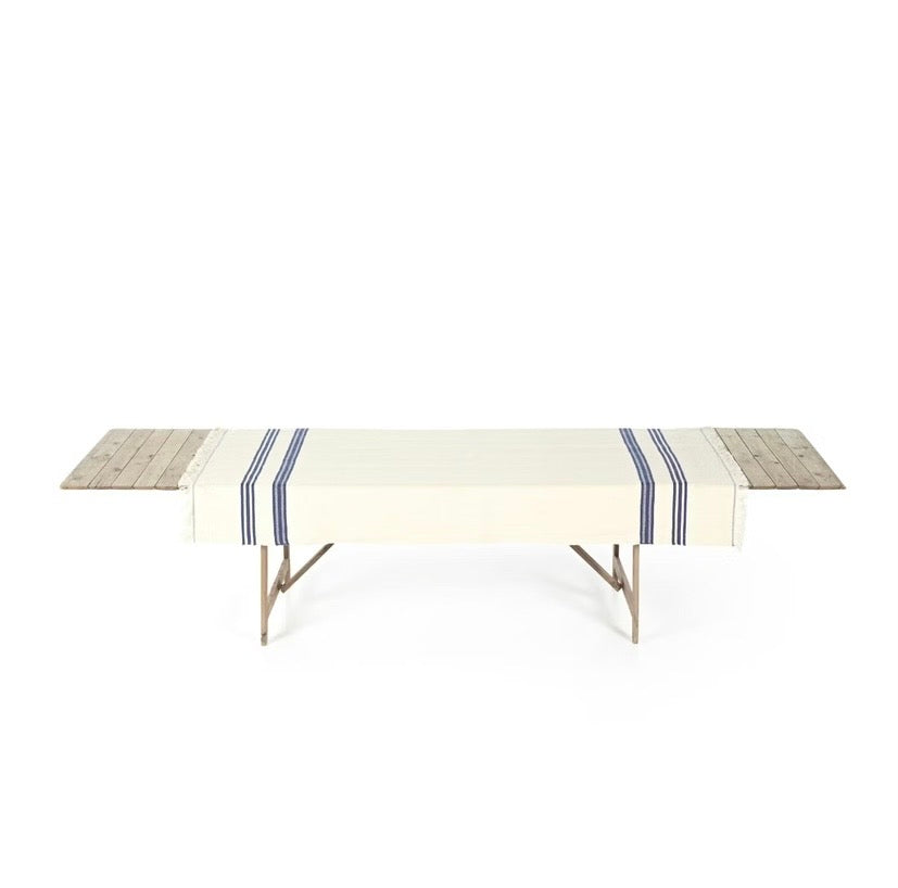 Manta o Mantel Indigo de lino belga 140 x 180 cm