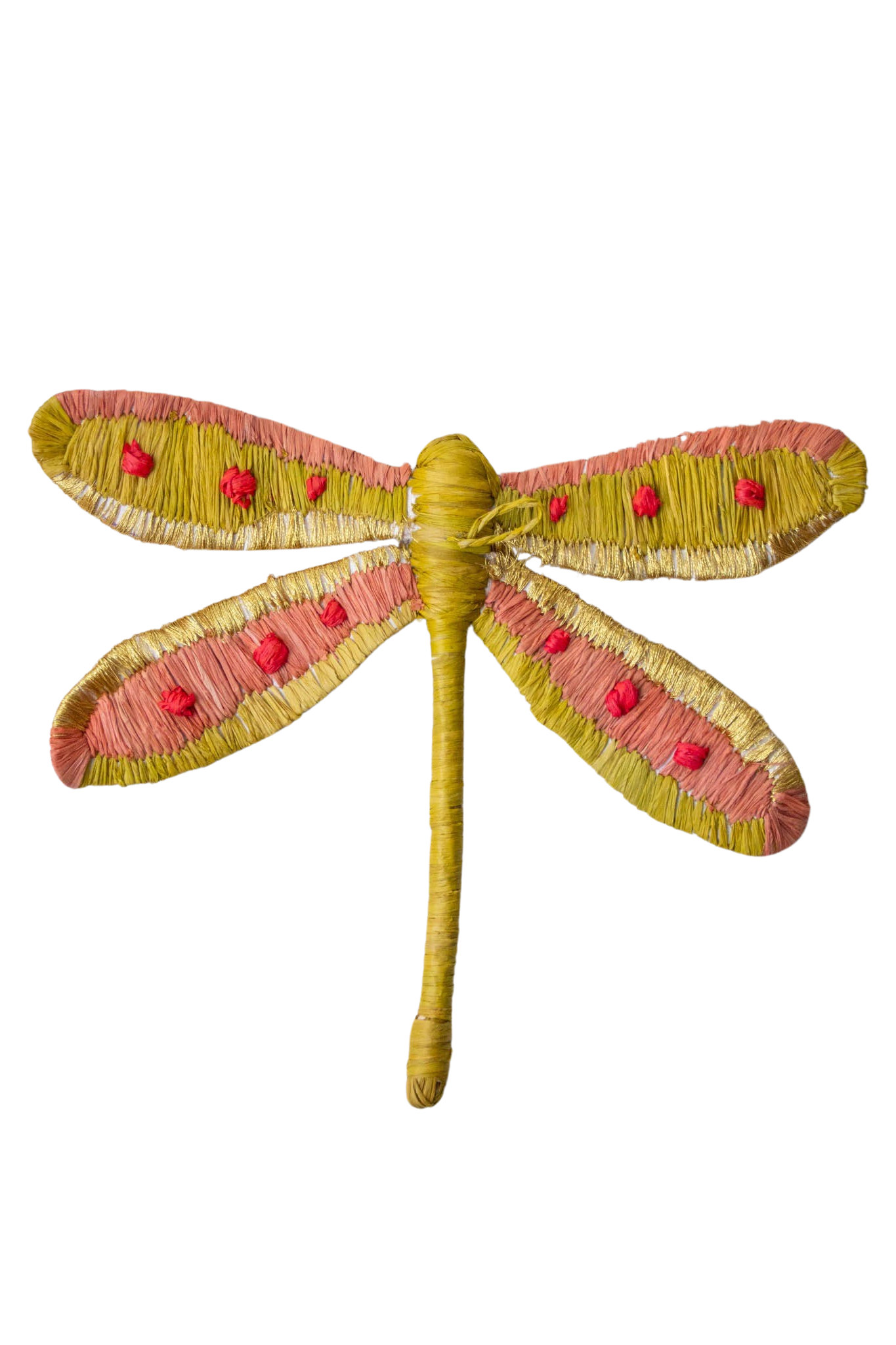 Decorative african Dragonfly pendant of natural fiber 
