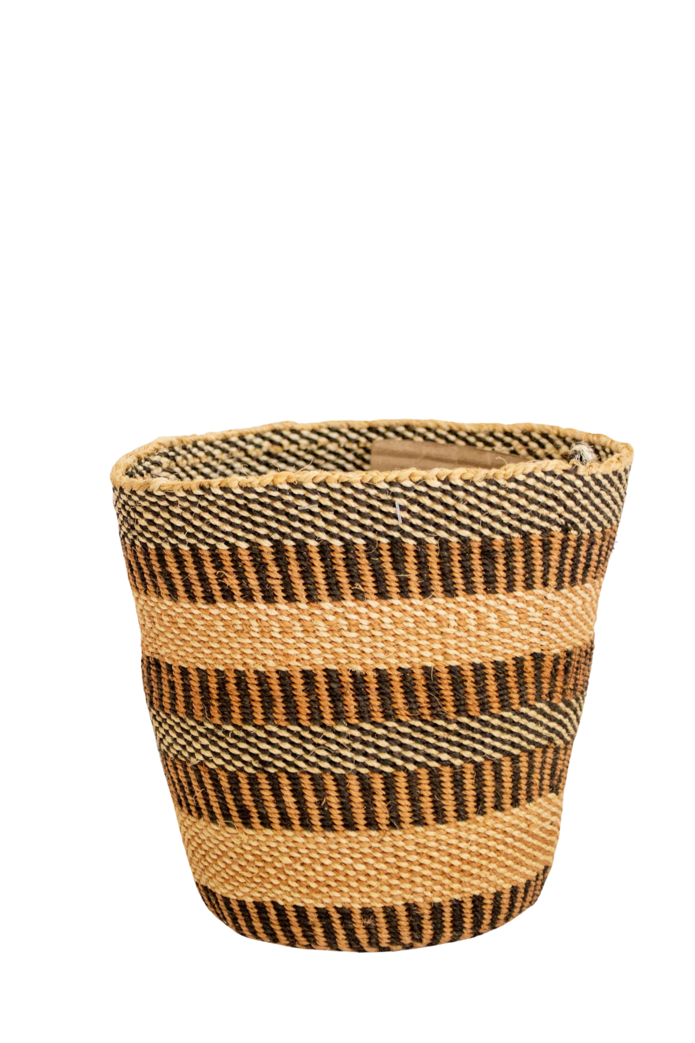 Orange Stripes African sisal basket 