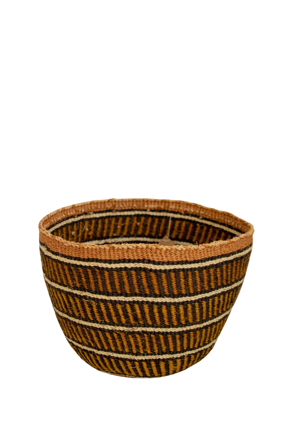 Orange Stripes African sisal basket 