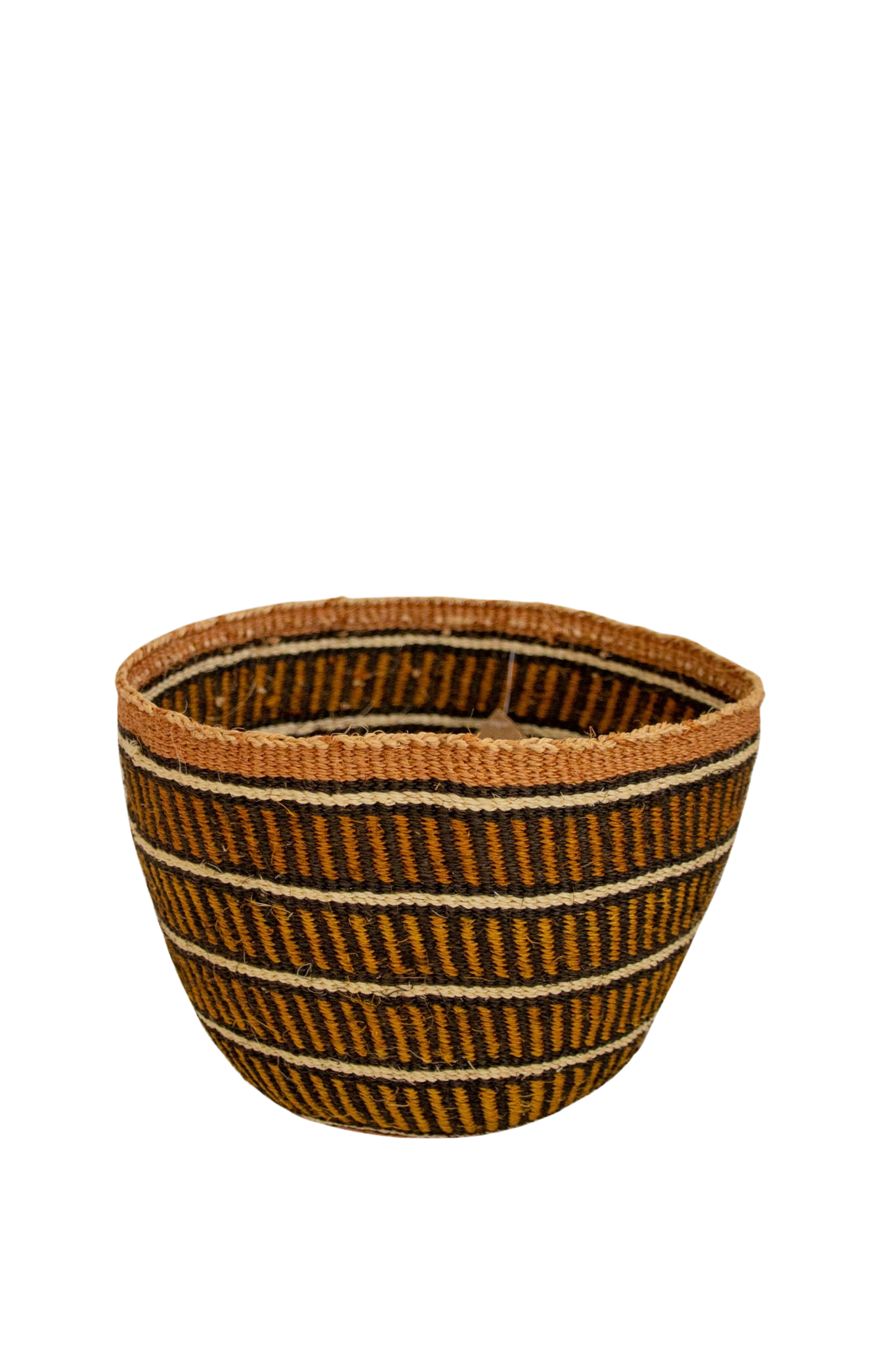 Orange Stripes African sisal basket 