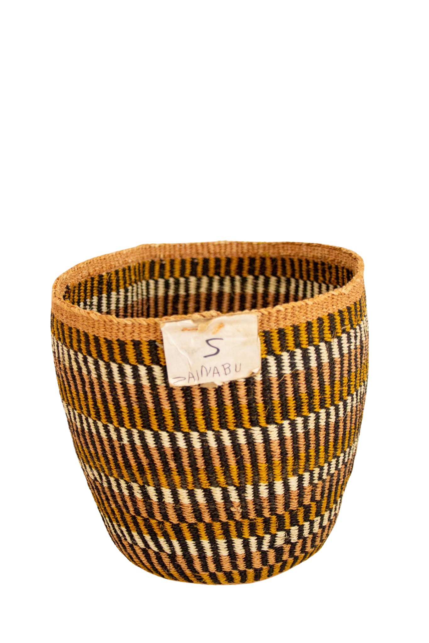 Orange Stripes African sisal basket 