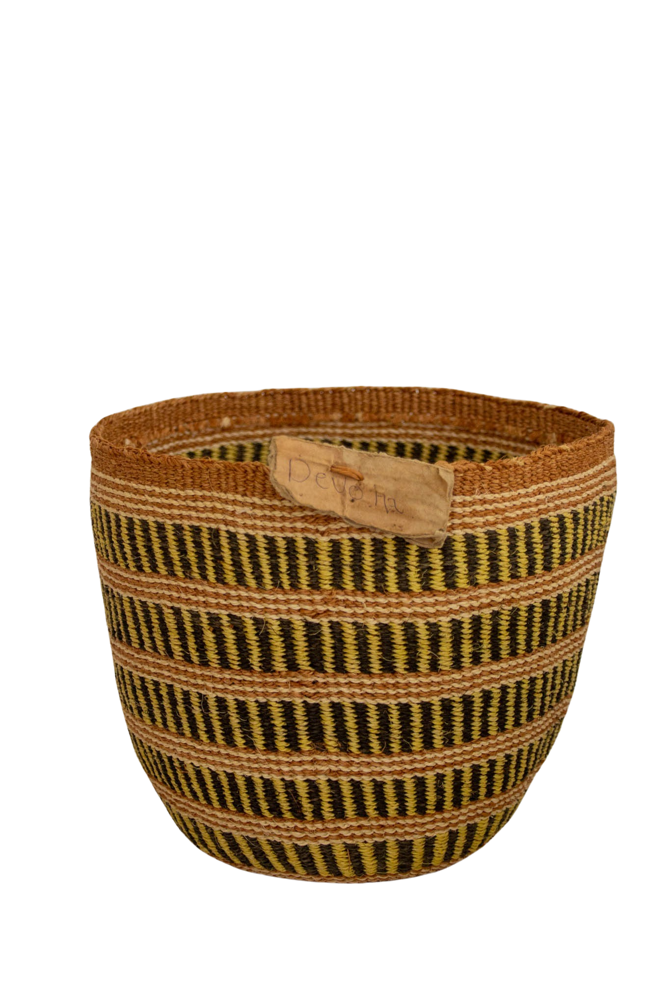 Orange Stripes African sisal basket 