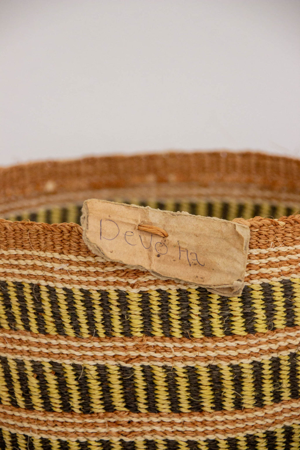 Orange Stripes African sisal basket 