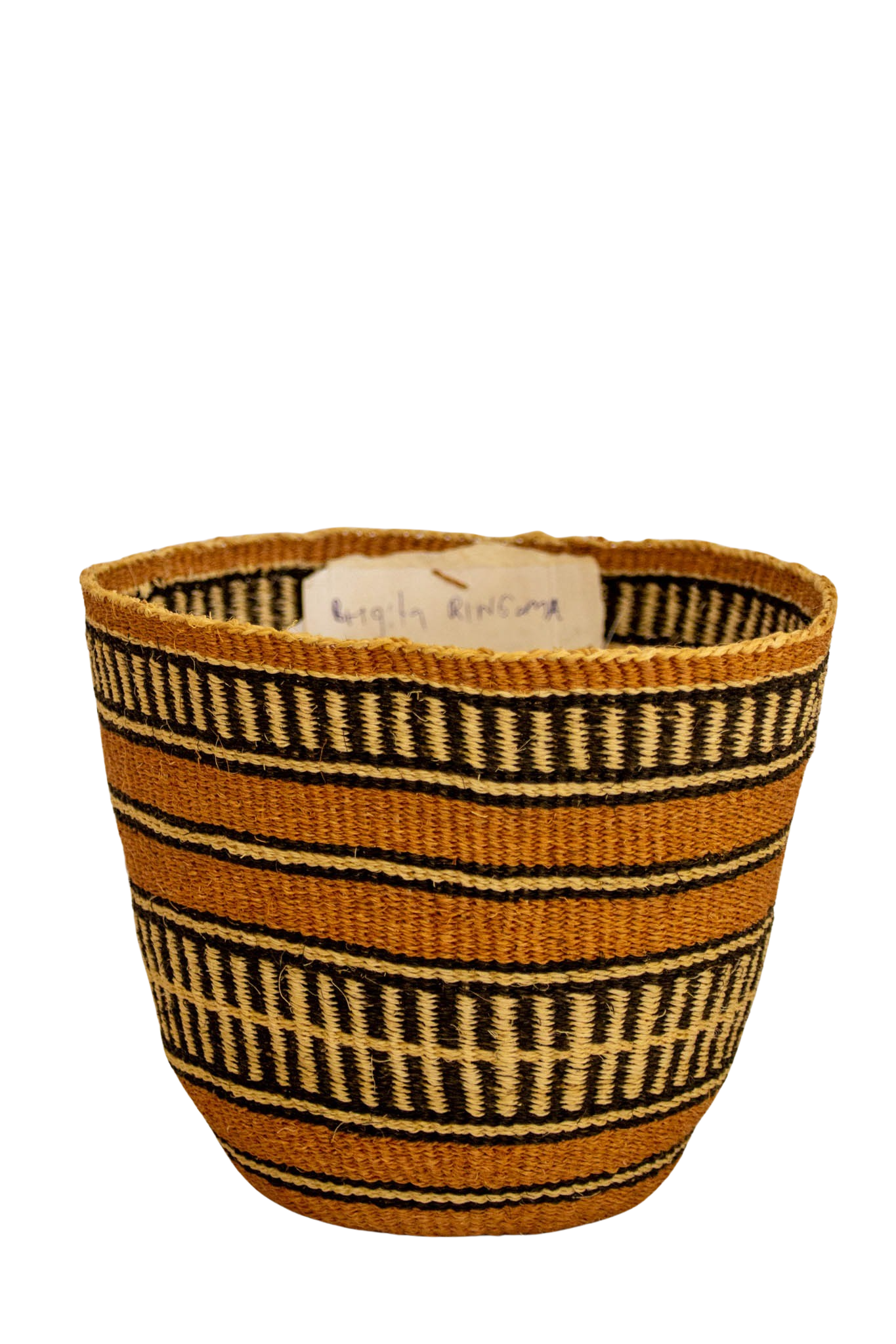 Orange Stripes African sisal basket 