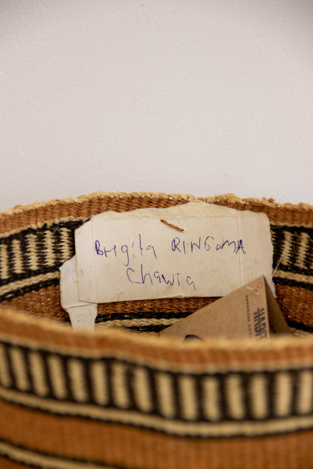 Orange Stripes African sisal basket 