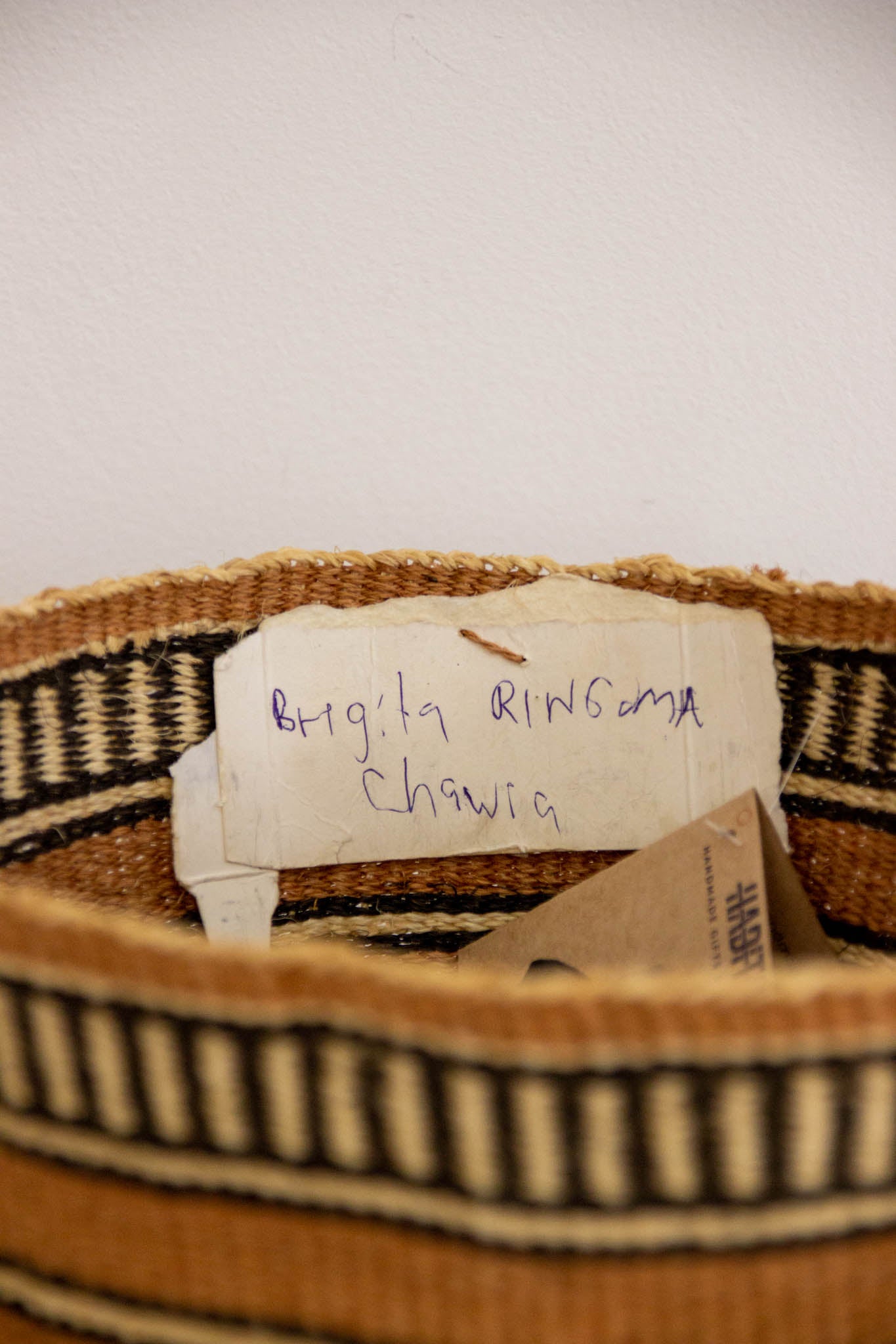 Orange Stripes African sisal basket 