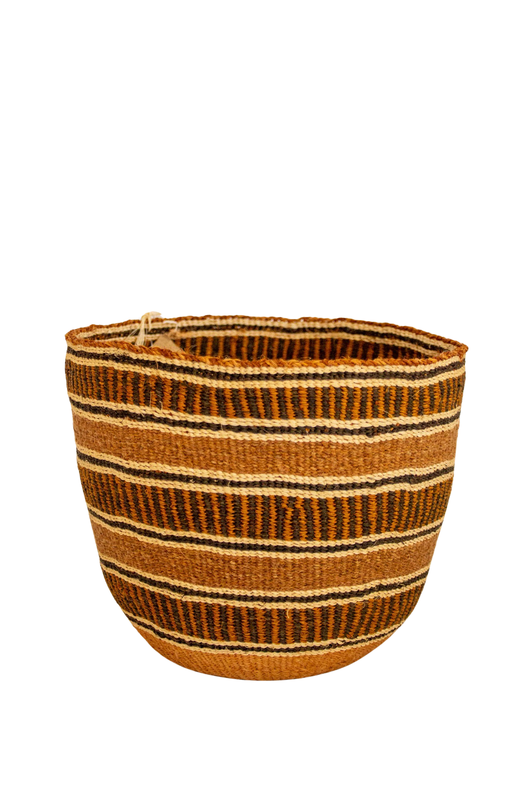 Orange Stripes African sisal basket 
