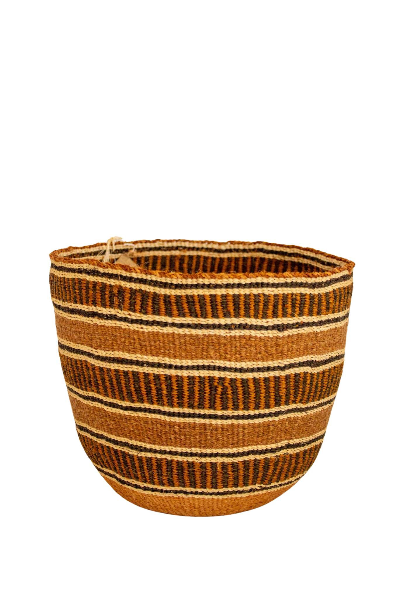 Orange Stripes African sisal basket 