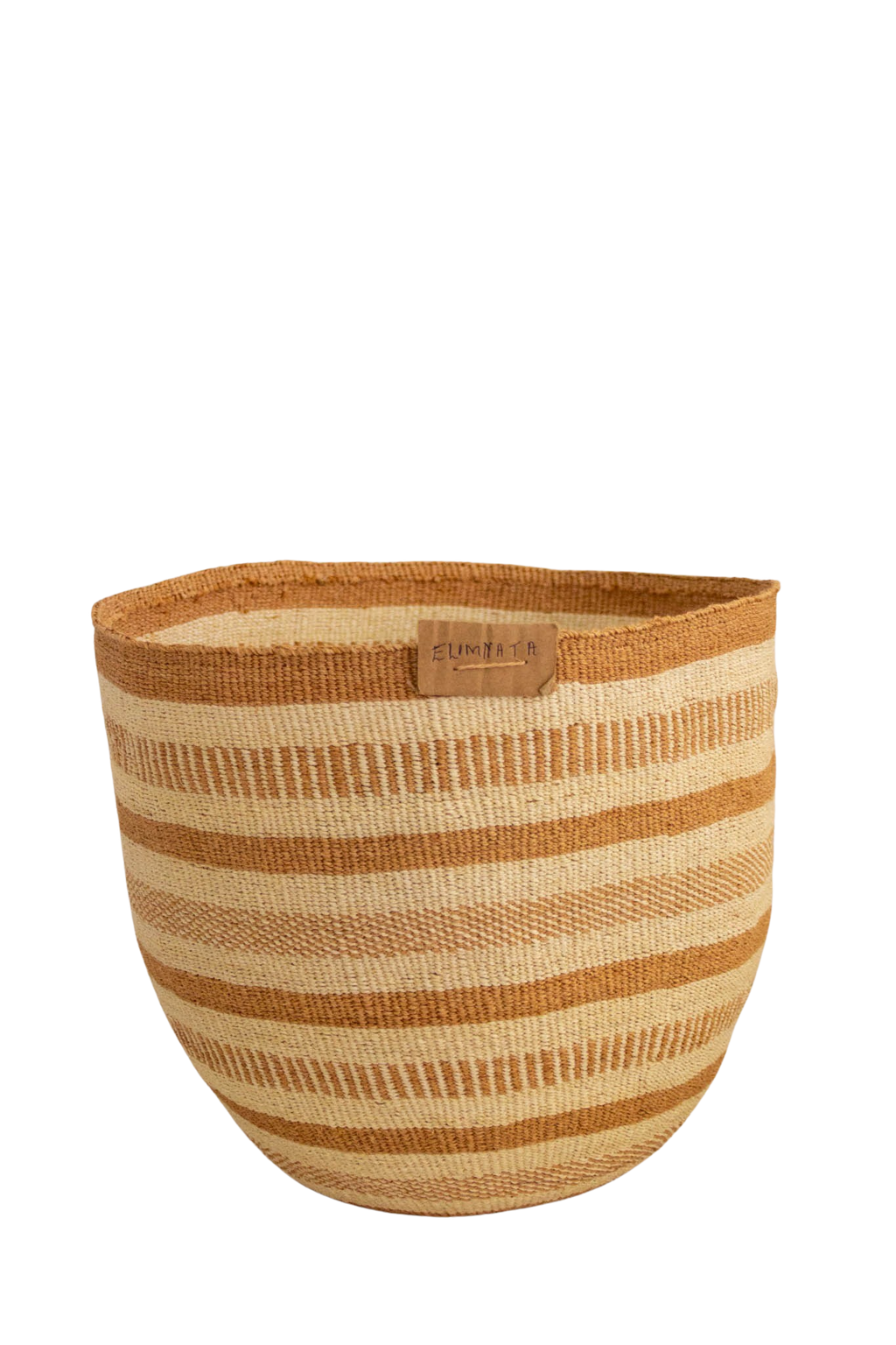 Orange Stripes African sisal basket 