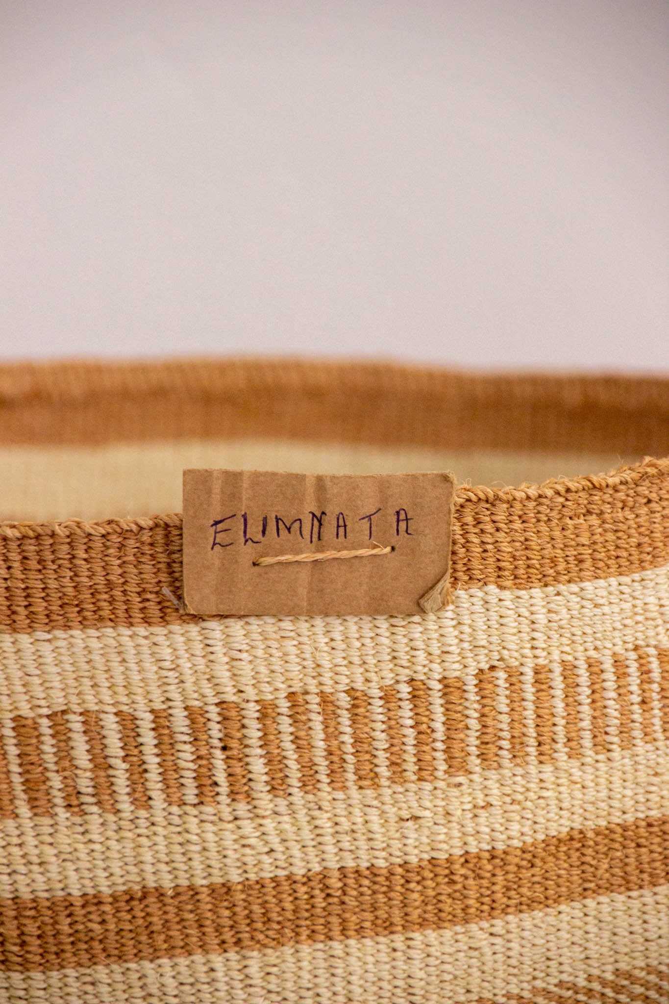 Orange Stripes African sisal basket 