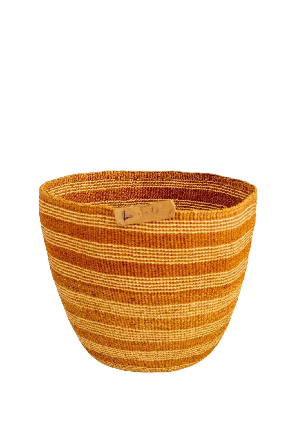 Orange Stripes African sisal basket 