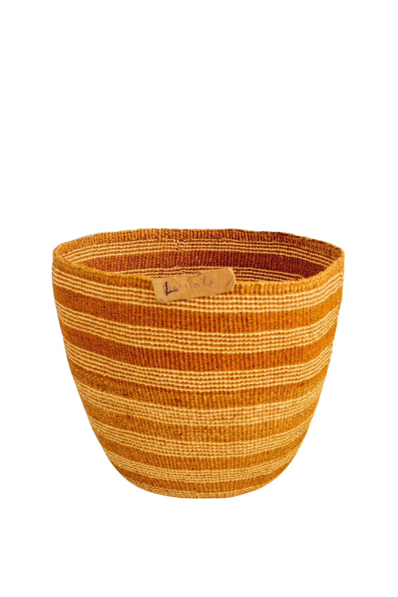 Orange Stripes African sisal basket 