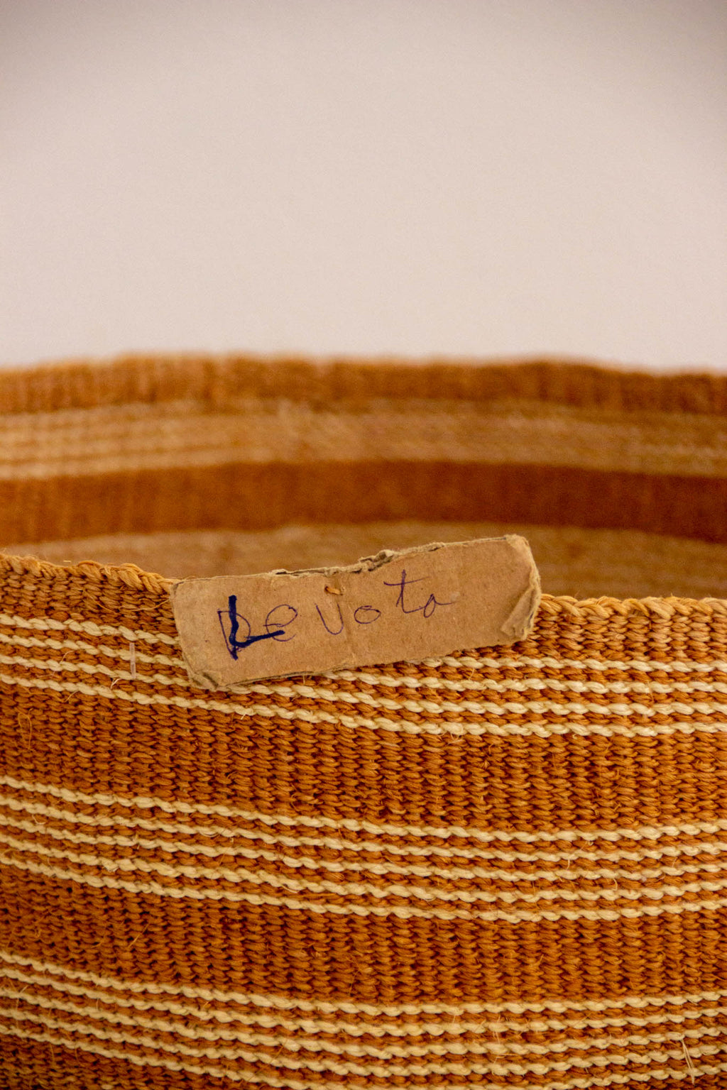 Orange Stripes African sisal basket 