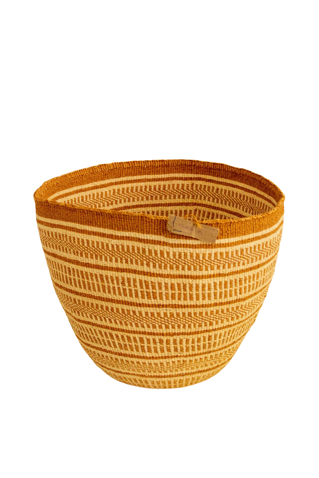 Orange Stripes African sisal basket 