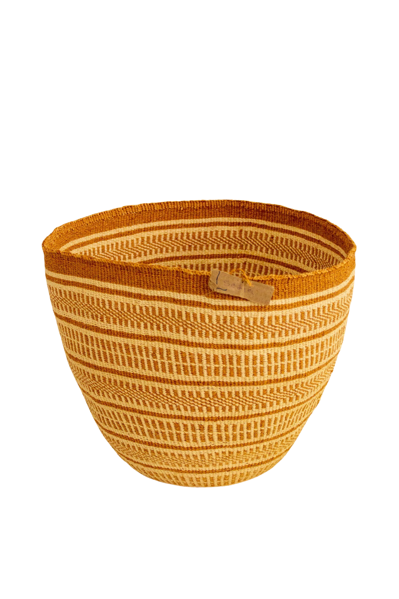 Orange Stripes African sisal basket 