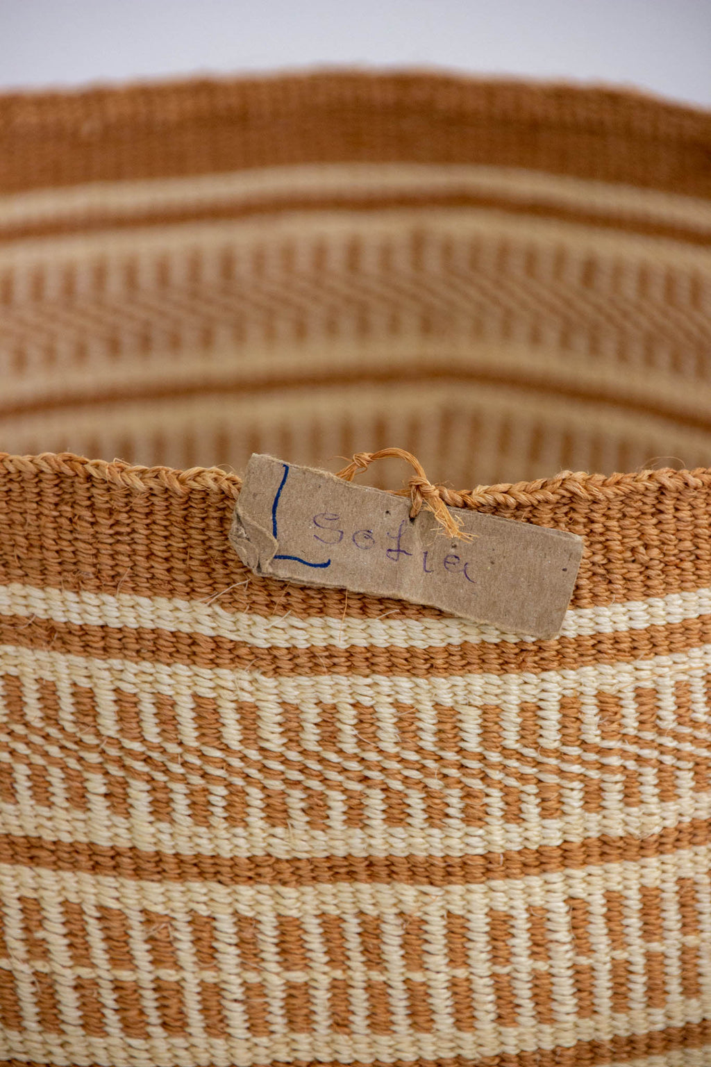 Orange Stripes African sisal basket 