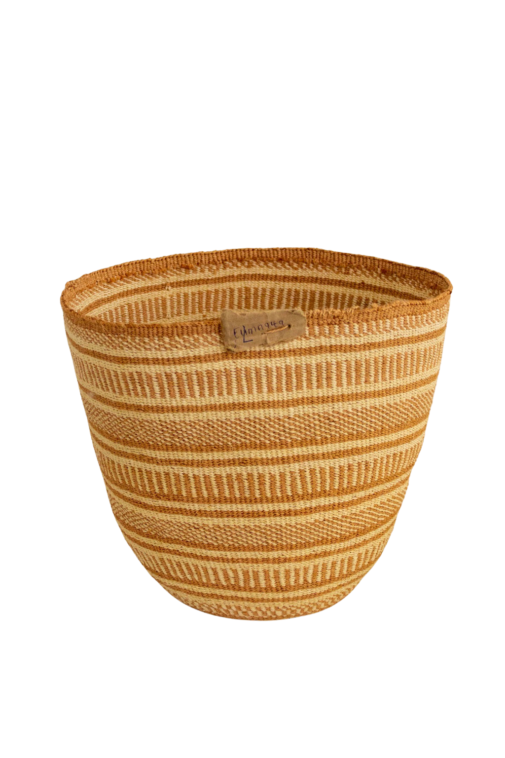 Orange Stripes African sisal basket 