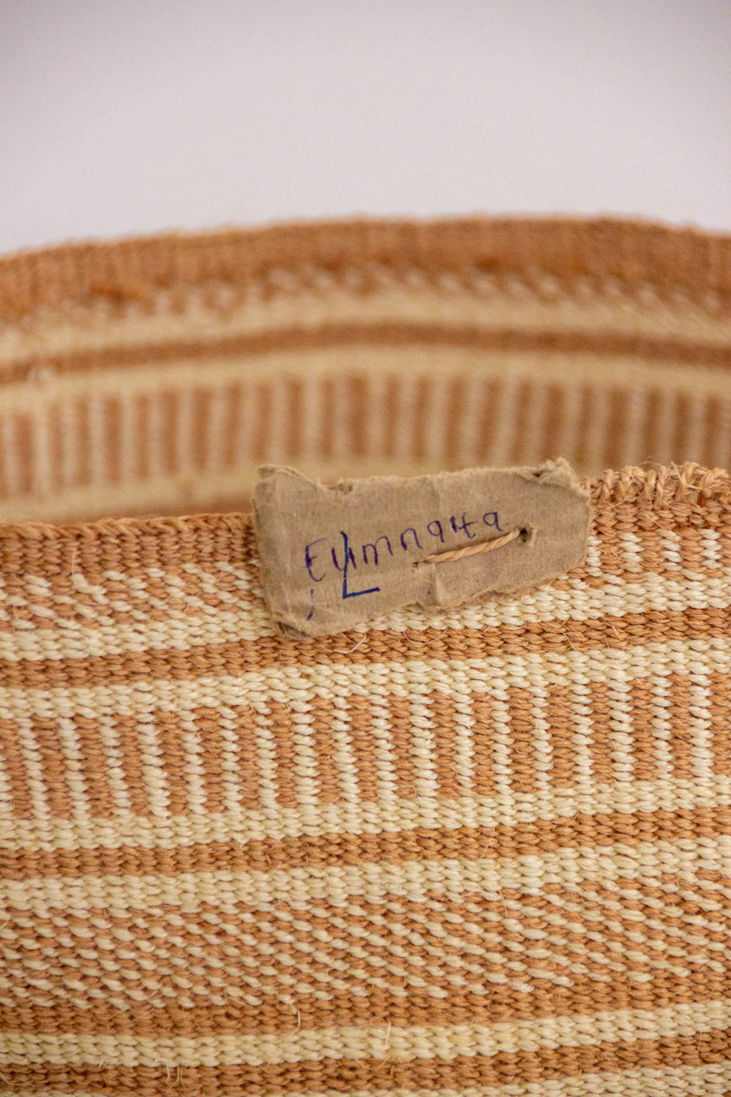 Orange Stripes African sisal basket 