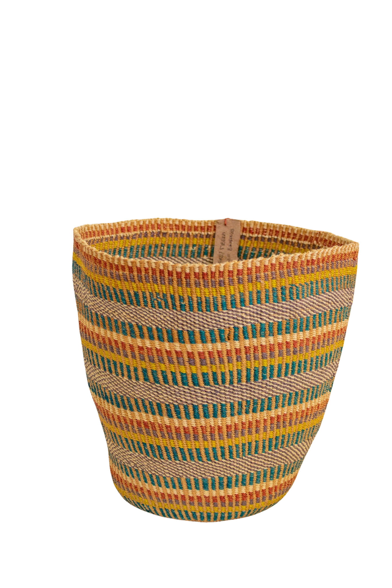Orange Stripes African sisal basket 
