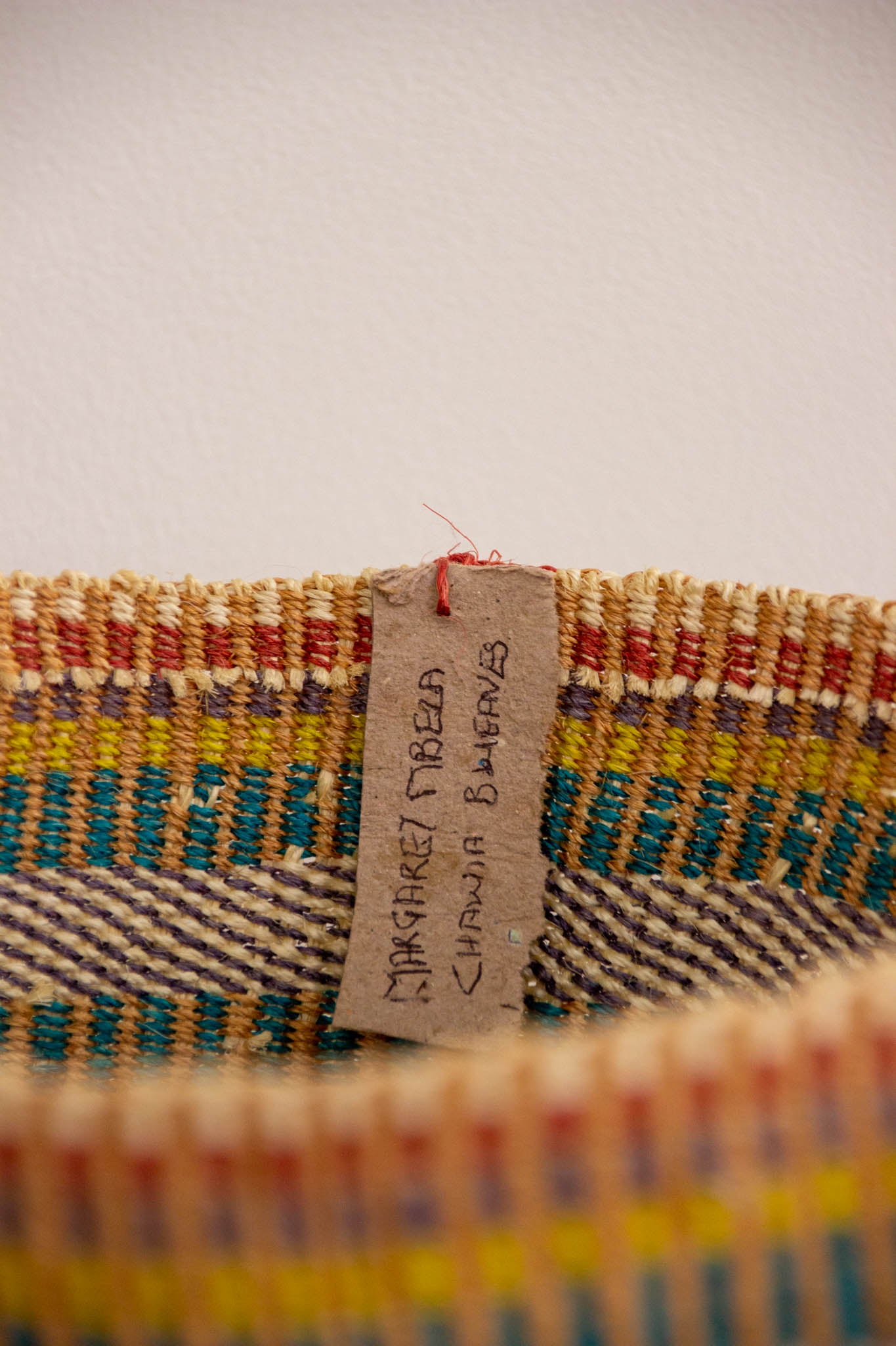 Orange Stripes African sisal basket 