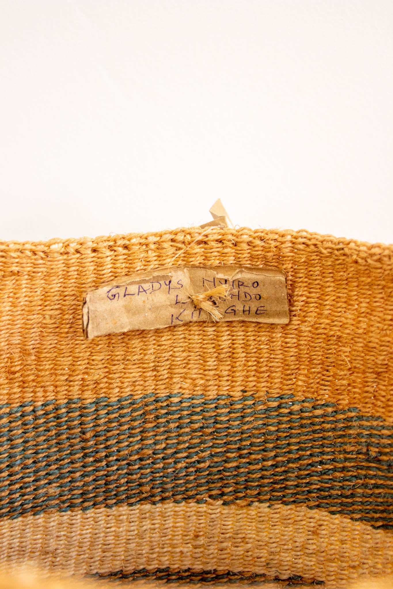 Orange Stripes African sisal basket 