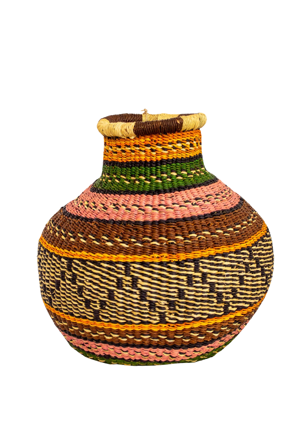 Pistachio and Turquoise Tiny Jemima of Natural Fiber 