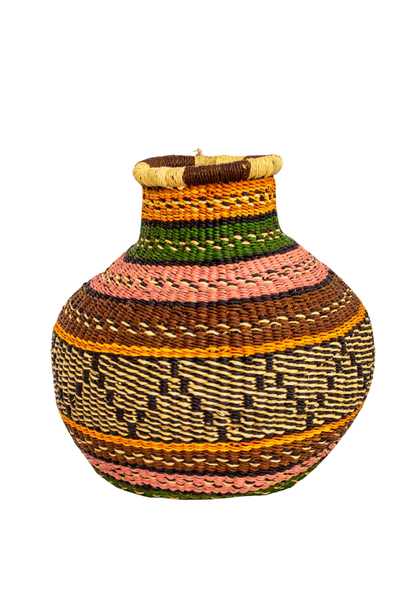 Pistachio and Turquoise Tiny Jemima of Natural Fiber 