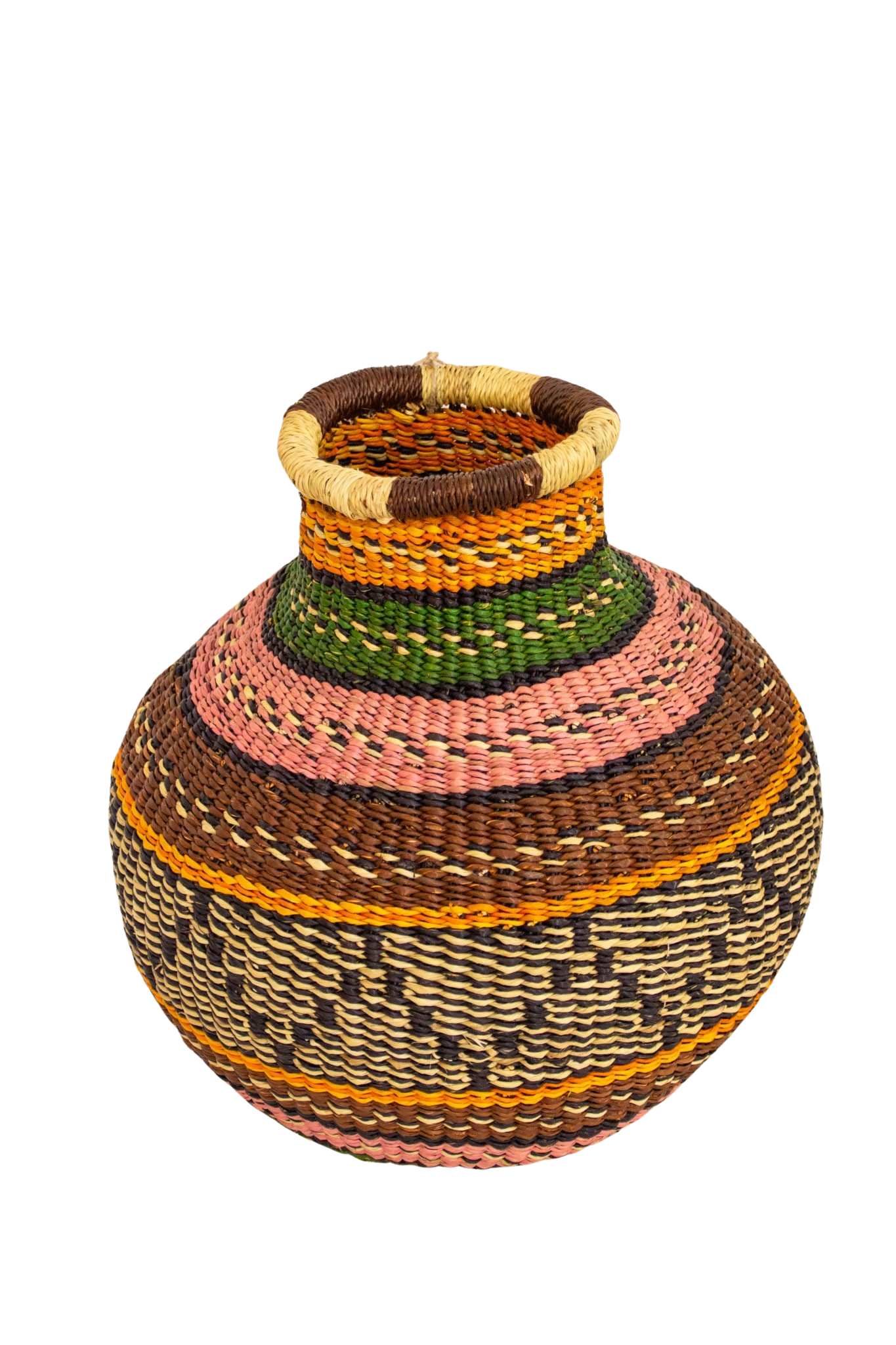 Pistachio and Turquoise Tiny Jemima of Natural Fiber 