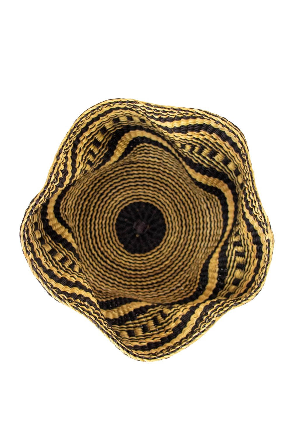 Cesta africana Tiny Pakurigo B&W de fibra natural