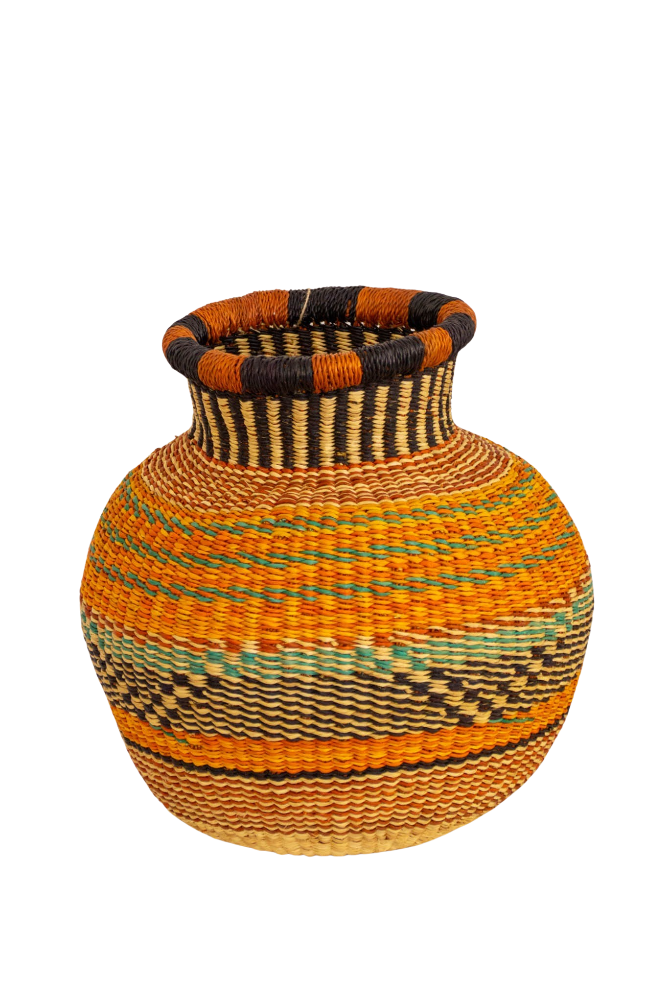 Pistachio and Turquoise Tiny Jemima of Natural Fiber 