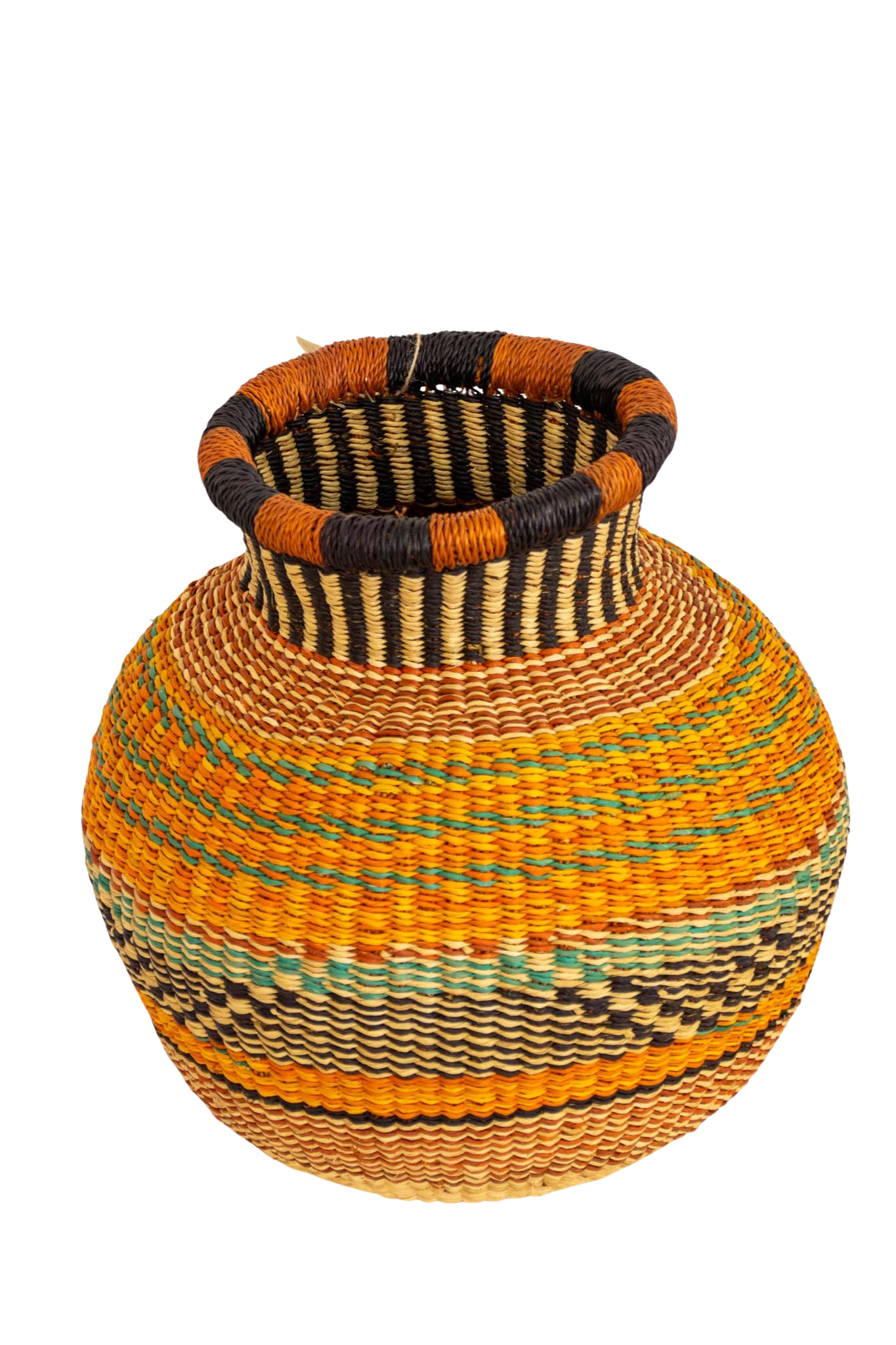 Pistachio and Turquoise Tiny Jemima of Natural Fiber 