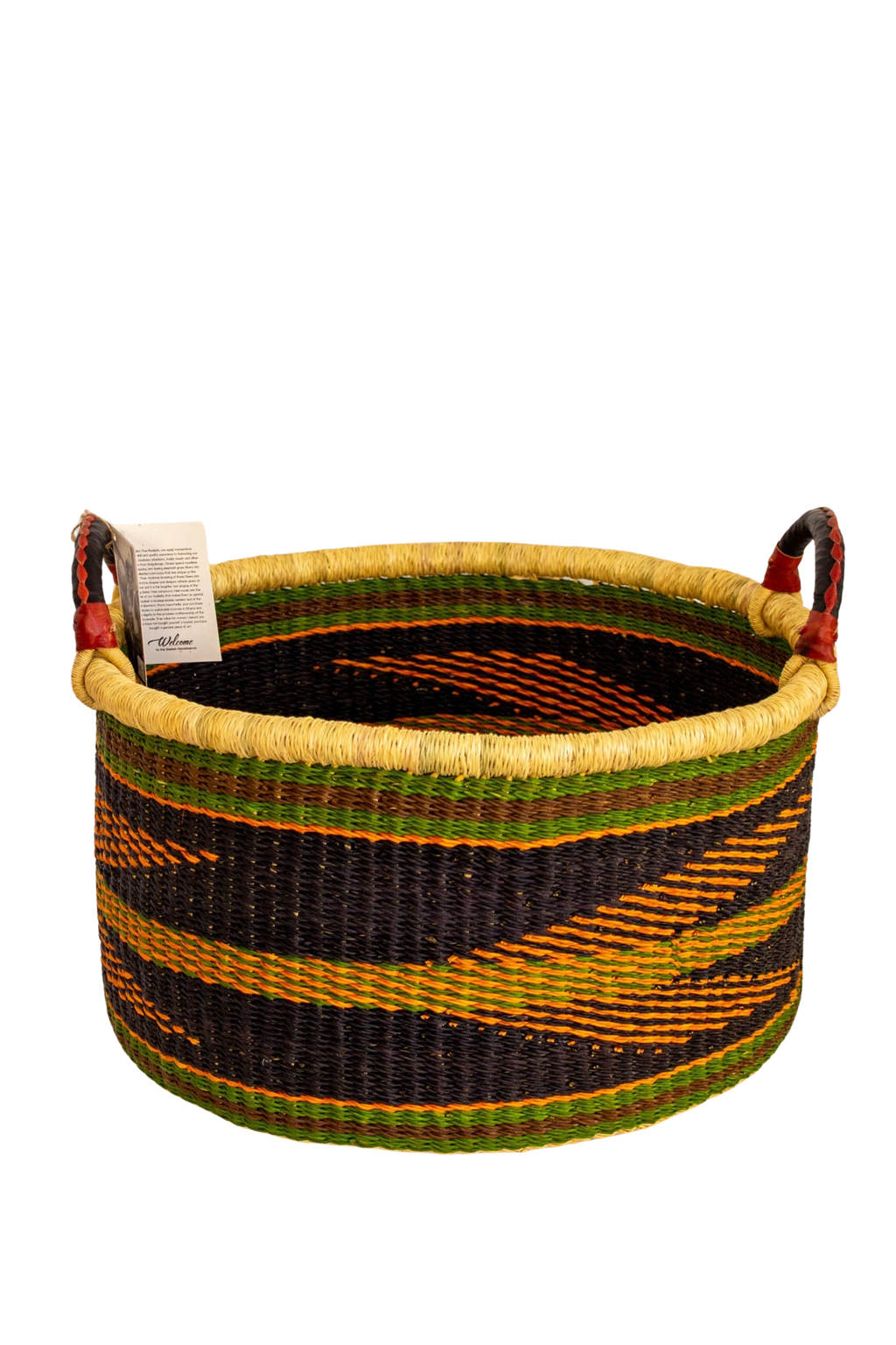 Terracotta and green Baba Half laundry Basket