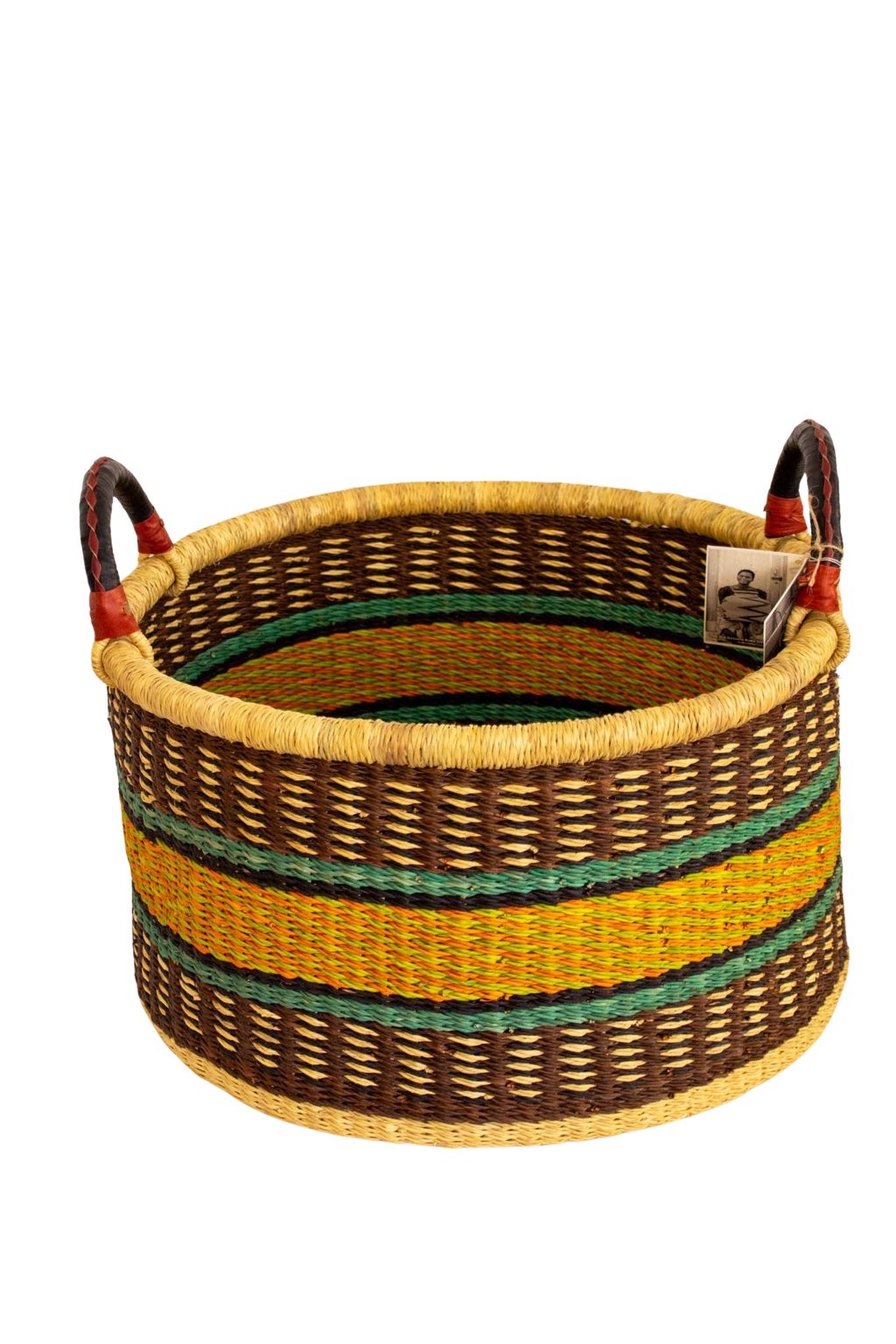 Terracotta and green Baba Half laundry Basket