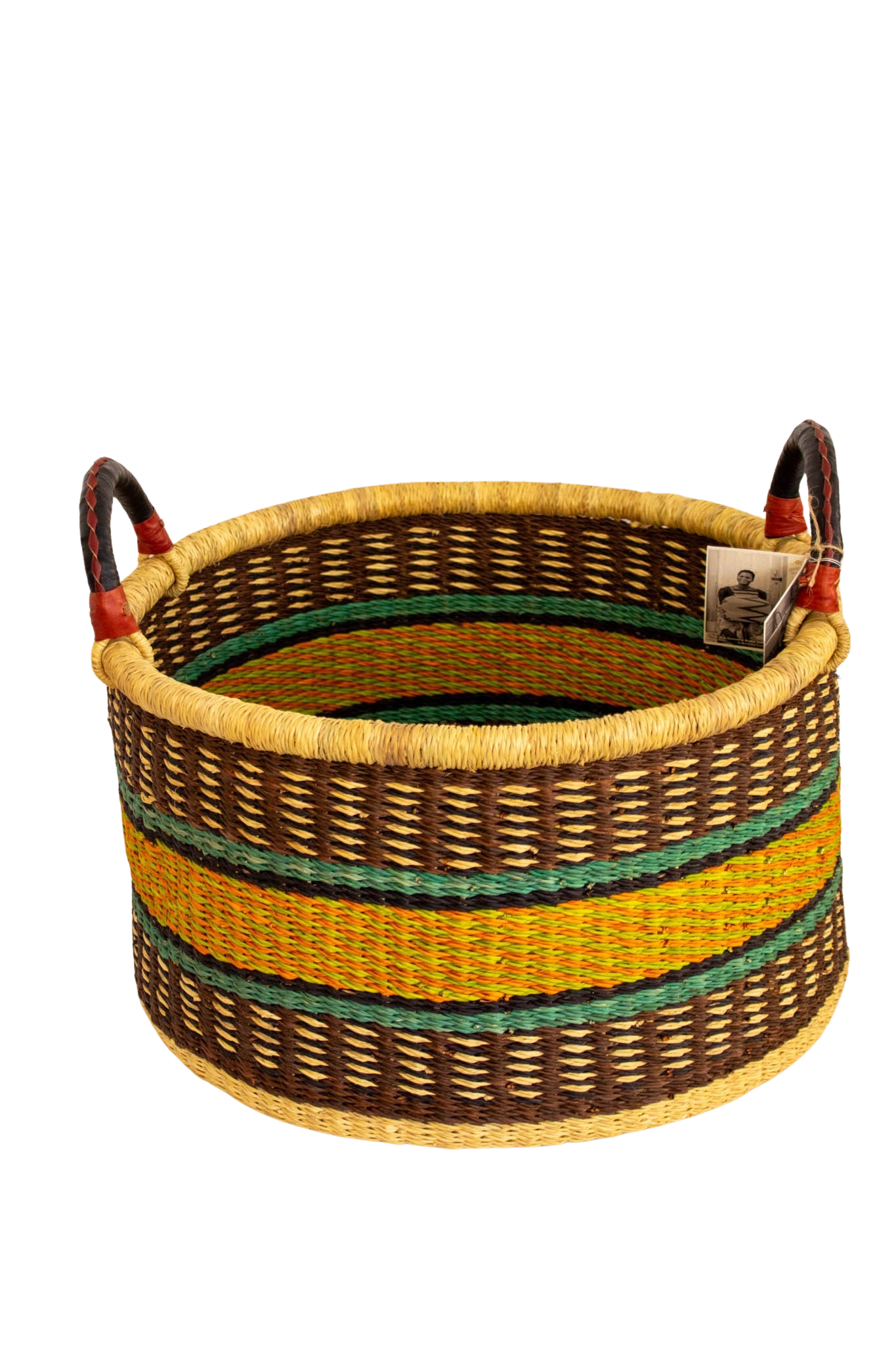 Terracotta and green Baba Half laundry Basket