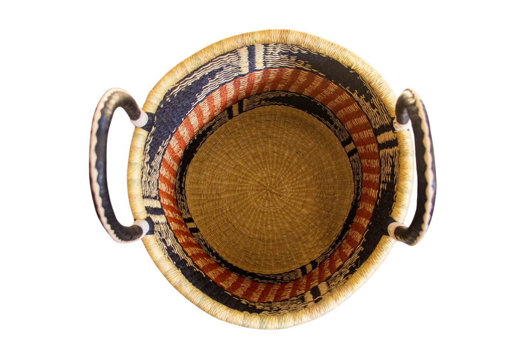 Pink Laundry basket with handles of natural fibre