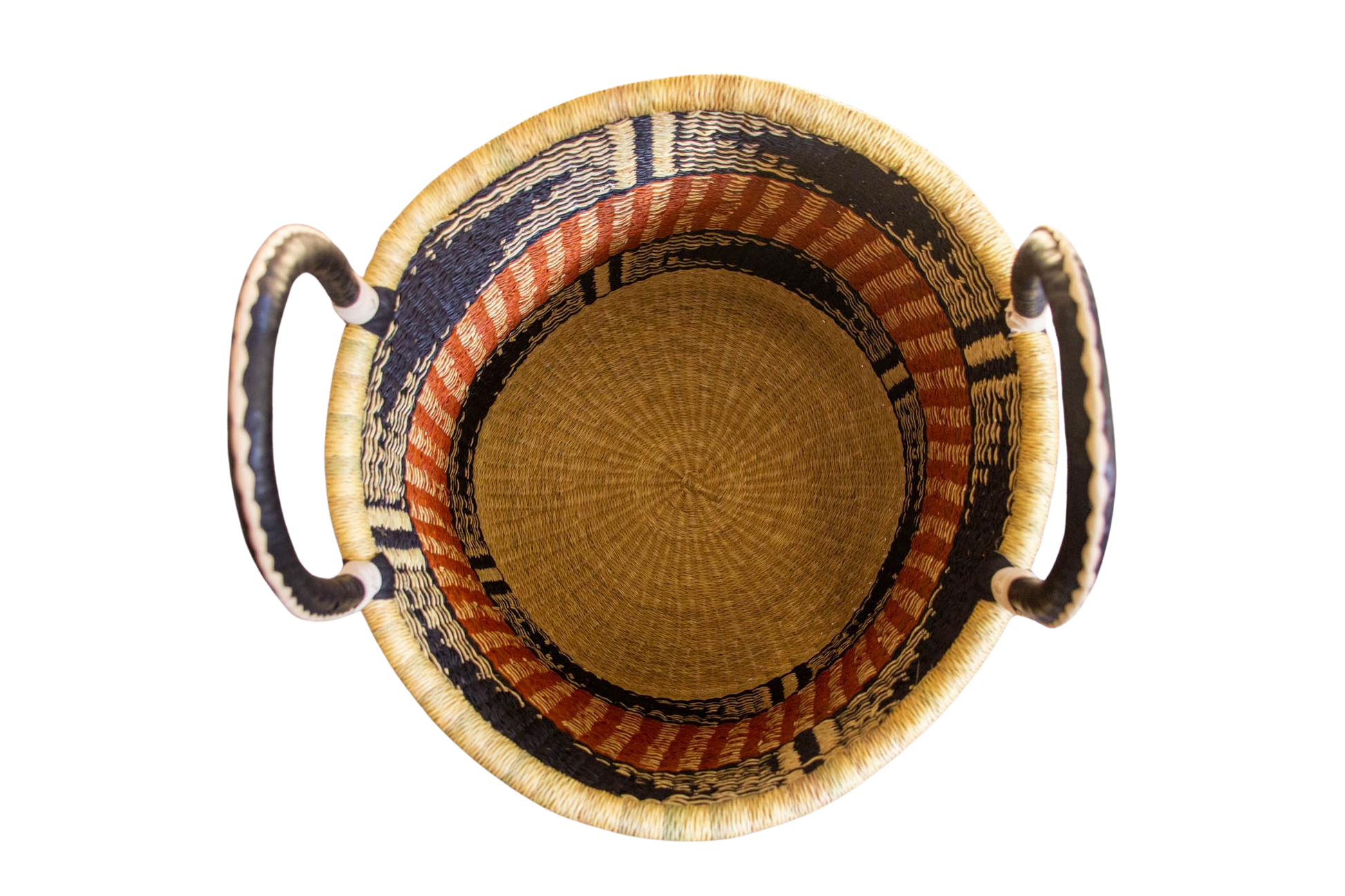 Cesta africana Laundry con asas Navy de fibra natural