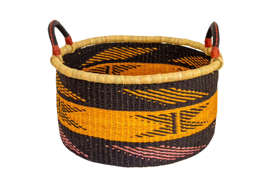 Terracotta and green Baba Half laundry Basket