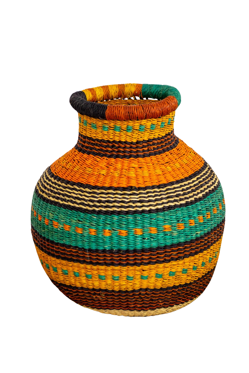 Pistachio and Turquoise Tiny Jemima of Natural Fiber 