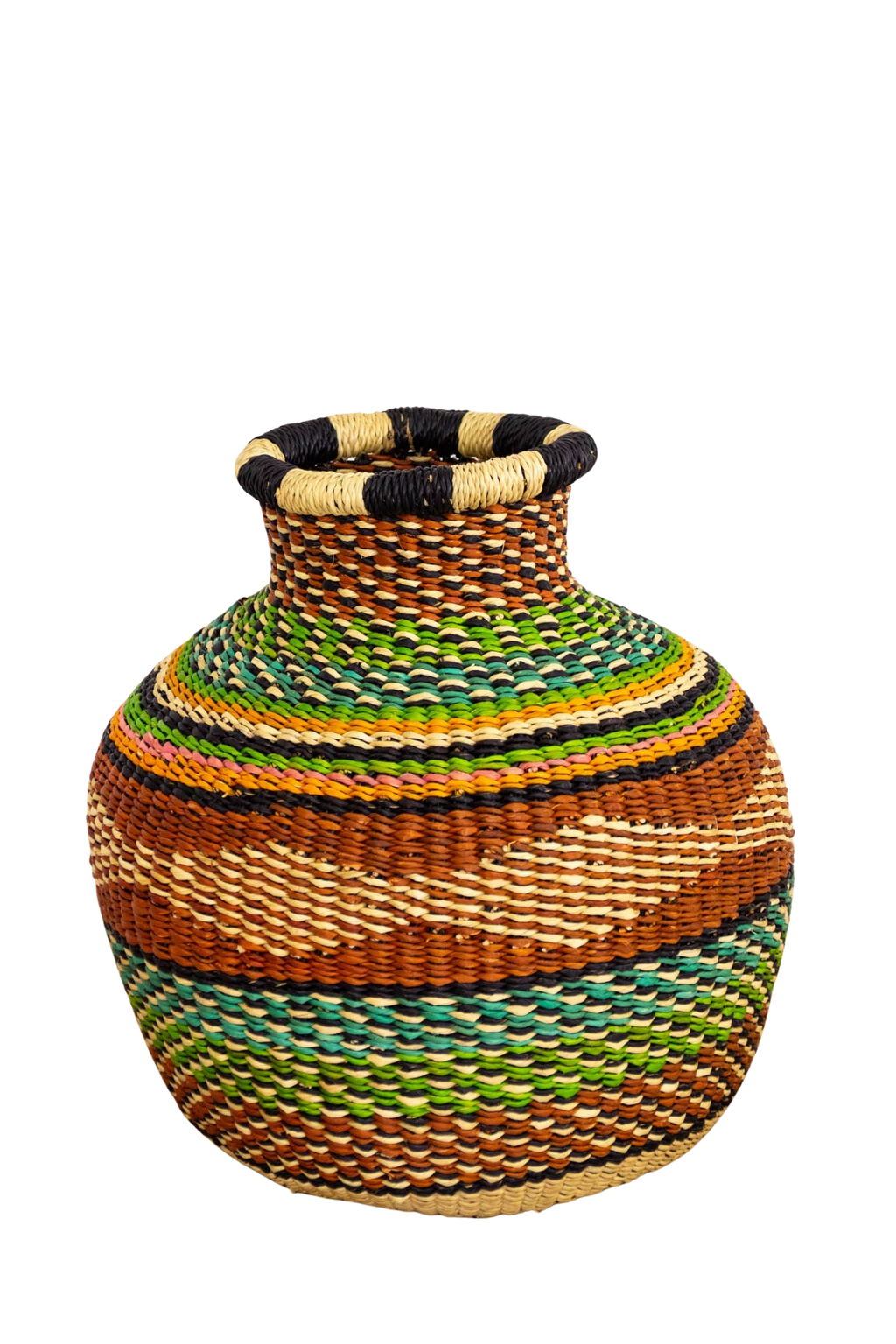 Pistachio and Turquoise Tiny Jemima of Natural Fiber 