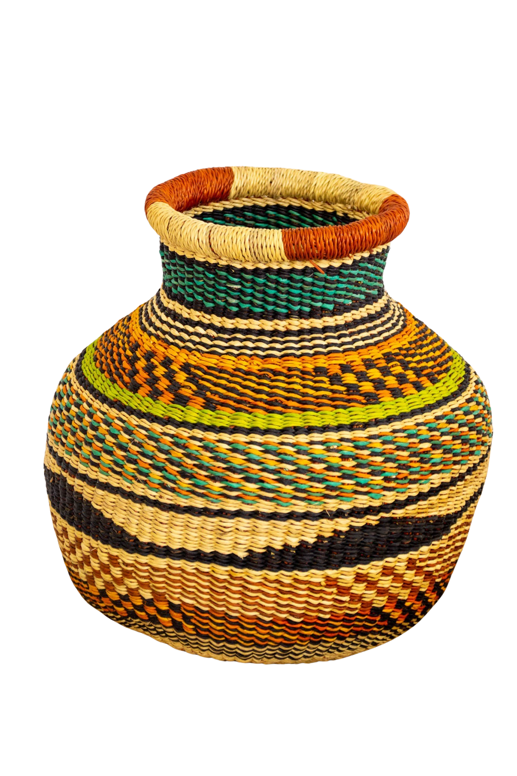 Pistachio and Turquoise Tiny Jemima of Natural Fiber 