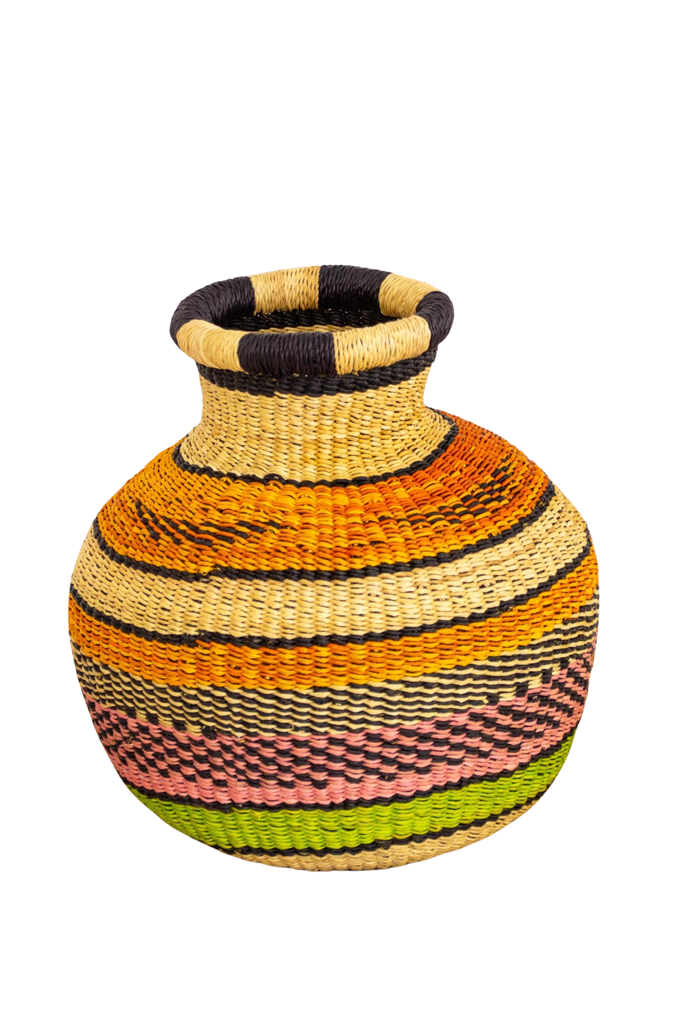 Pistachio and Turquoise Tiny Jemima of Natural Fiber 