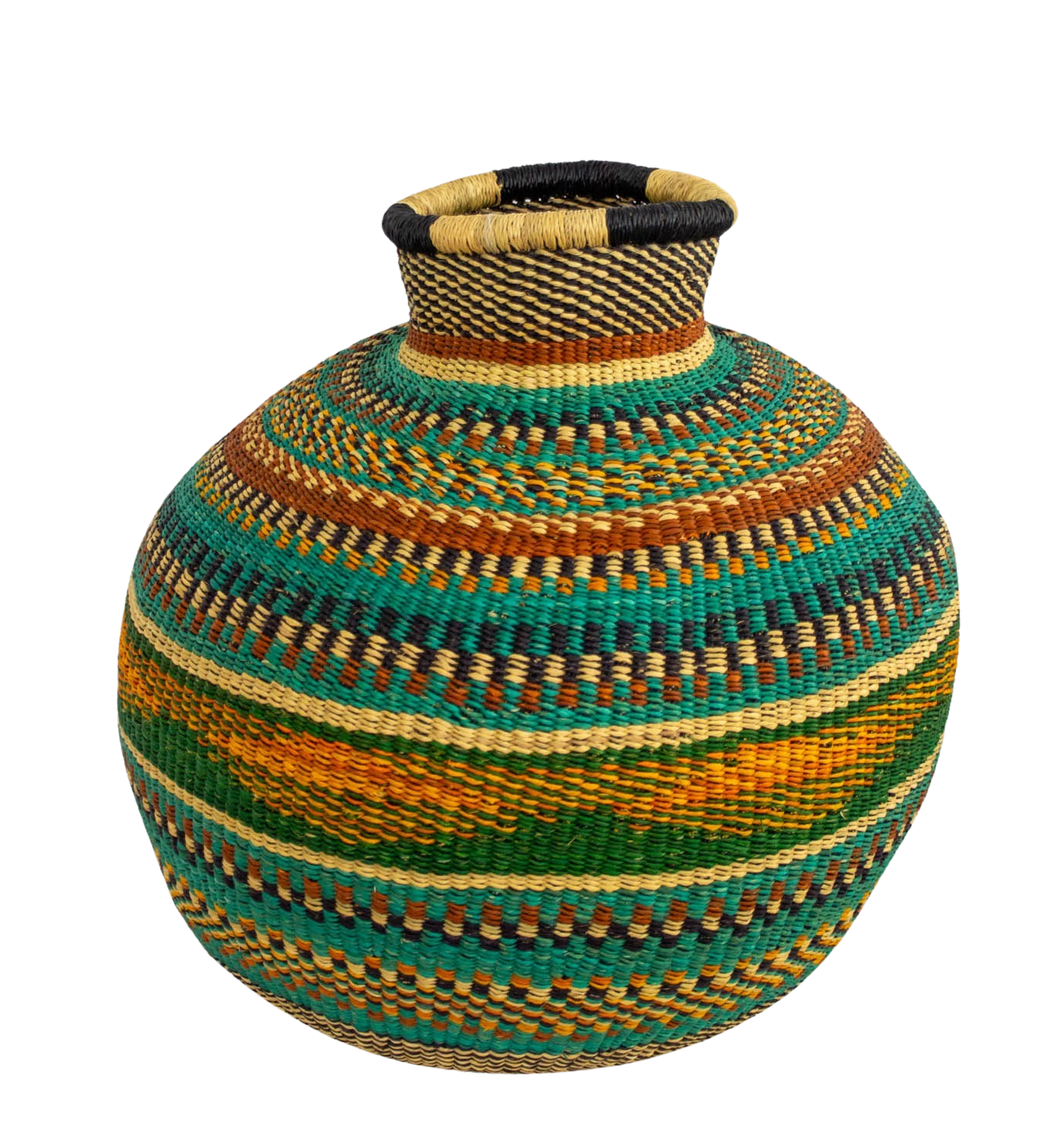 Cesta Jumbo Jemima Multicolor de fibra natural